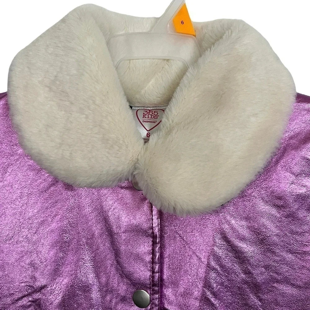 NWT Faux Fur Girls Bomber Jacket 365 Kids from Garanimals Size 6